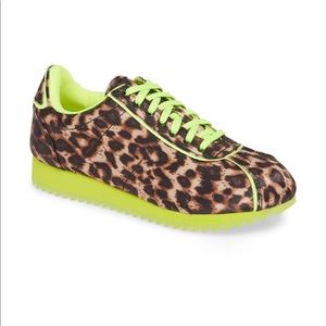 Jeffrey Campbell Bold Neon Lime Leopard Trainer Sneaker